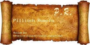Pillisch Romola névjegykártya